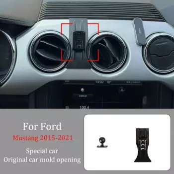 Автомобильный держатель для телефона Ford Mustang 2015-2021, беспроводное зарядное устройство с автоматическим зажимом 360° ° Вращающийся навигационный кронштейн