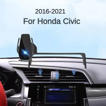 Автомобильный держатель для телефона Honda Civic 10 поколения, 2016-2021, беспроводное зарядное устройство, модификация навигации, внутренний размер 7 дюймов