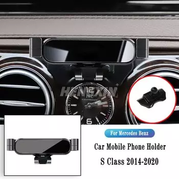 Автомобильный держатель для телефона Mercedes Benz S Class W222 W223 14-22, Гравитационный навигационный кронштейн, зажим для воздуховыпускного отверстия, поворотный держатель