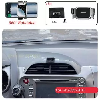 Автомобильный держатель для телефона, основание для Honda Fit JAZZ 2008-2013, воздуховыпускное отверстие, вращающаяся подставка, крепления, кронштейн для одной руки, аксессуары