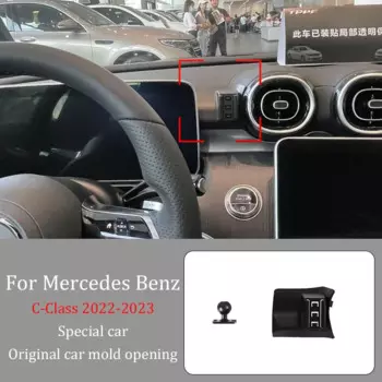 Автомобильный держатель телефона для Benz C-Class 2022-2023, проекция экрана «сделай сам», беспроводное зарядное устройство, инфракрасный индукционный фиксированный кронштейн