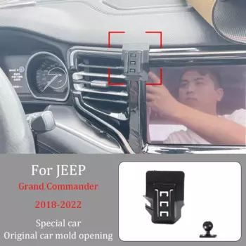 Автомобильный держатель телефона для JEEP Grand Commander 2018-2022, беспроводное зарядное устройство с автоматическим зажимом 360° ° Поворотный навигационный кронштейн