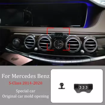 Автомобильный держатель телефона для Mercedes Benz S-Class 2014-2020, проекция экрана «сделай сам», беспроводное зарядное устройство, инфракрасный индукционный фиксированный кронштейн