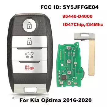 Автомобильный ключ jingyuqin для Kia Optima 2016-2020 SY5JFFGE04 95440-D4000 ID47Chip 434 МГц, смарт-ключ, 4 кнопки