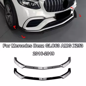 Автомобильный передний бампер, спойлер, сплиттер для Mercedes Benz GLC63 AMG X253 2016-2019, защита переднего лезвия, защита Canard, дефлектор