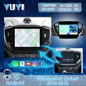 Автомобильный радиоприемник 10,26 дюйма для Maserati Geberi 2014 - 2015-2016, Android 10, GPS-навигация, DVD, мультимедийный плеер, BT, автомобильная стереосистема