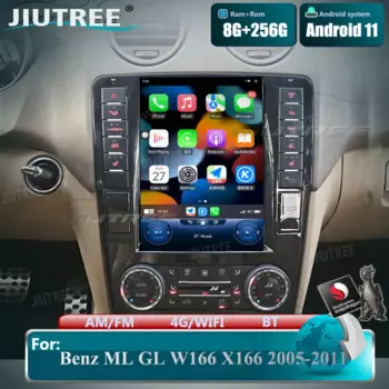 Автомобильный радиоприемник 10,4 дюйма для Mercedes Benz ML GL W166 X166 2005-2011 Автомобильный мультимедийный видеоплеер GPS-навигация Android11 Carplay