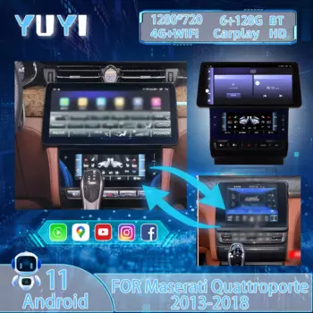Автомобильный радиоприемник 12 дюймов для Maserati Quattroporte 2013, 2014, 2015 -2018, Android 11, GPS-навигация, DVD, мультимедийный плеер, BT, автомобильная стереосистема