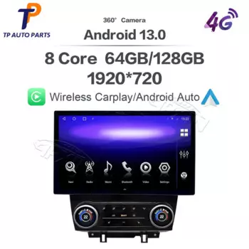Автомобильный радиоприемник 13,3 дюйма для Ford Mustang 2002-2009, беспроводной Carplay, Android 13, автомобильный стерео Мультимедийный Плеер, Carplay Unit DSP 4G