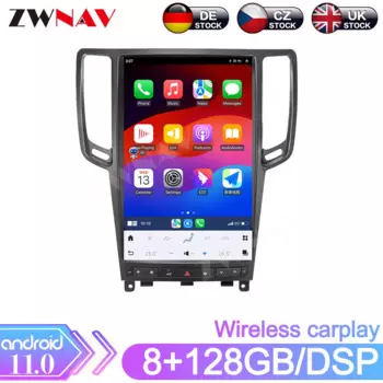 Автомобильный радиоприемник 14,5 дюйма для Infiniti G37 2007-2013 CarPlay RDS FM Android автомобильный мультимедиа Тесла стиль Bluetooth 4G GPS
