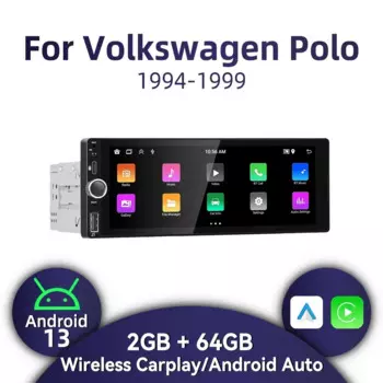 Автомобильный радиоприемник 1 Din Android для VW Volkswagen Polo 1994-1999, 6,86 дюйма, стерео экран Carplay, Android, мультимедийный головное устройство, GPS, WIFI