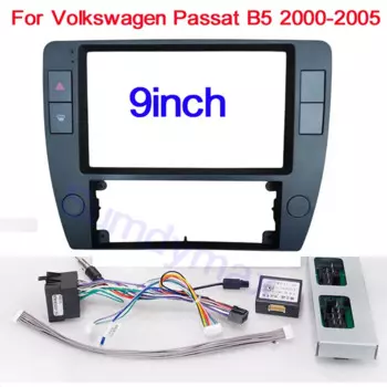 Автомобильный радиоприемник 2 Din, 9 дюймов, пластиковая панель Fascia, рамка для Volkswagen VW Passat B5 2000-2005, установка GPS Mp5, комплект крепления для приборной панели