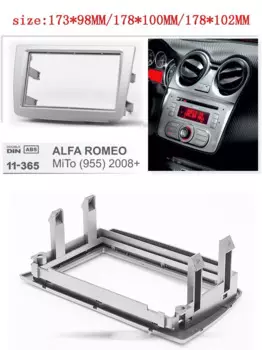 Автомобильный радиоприемник 2 Din, рамка для ALFA ROMEO mito 2000-2010, стерео, DVD, монтажная панель, установочные комплекты отделки, лицевая сторона