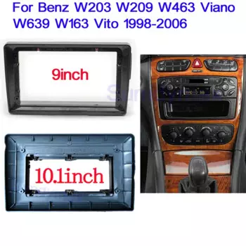 Автомобильный радиоприемник 9 дюймов для Benz W203 W209 W463 Viano W639 W163 Vito 10,1 дюймов, рамка панели приборной панели, DVD-проигрыватель Android, комплект отделки