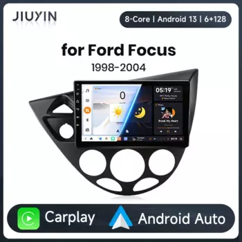 Автомобильный радиоприемник 9-дюймовый авторадио для Ford Fiesta 1995-2001 Focus MK1 1998-2004 Мультимедийный видео автомобильный радиоплеер DSP Carplay Android