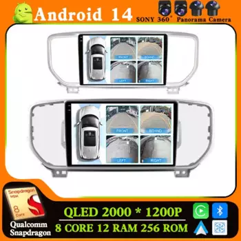 Автомобильный радиоприемник Andoird 14 для Kia Sportage 4 QL KX5 2018 2019 2020 2021 GPS 2DIN стерео стандартная Wi-Fi навигация 4G LTE мультимедийный BT DVD