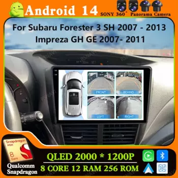 Автомобильный радиоприемник Andoird 14 для Subaru Forester 3 SH 2007-2013 Impreza GH GE 2007-2011 GPS DVD стерео навигация мультимедиа 4G LTE