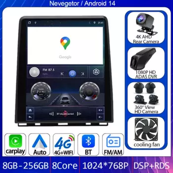 Автомобильный радиоприемник Carplay 9,7 дюйма для Renault Clio5 CLIO 5 2019 - 2021 Tesla Style GPS-навигация Android автомобильное стереомагнитола Wi-Fi No 2din