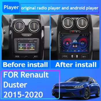 Автомобильный радиоприемник Carplay для Renault Duster 2015-2020 GPS-навигация Android Автомобильная задняя камера без 2din DVD Bluetooth Wifi 5G