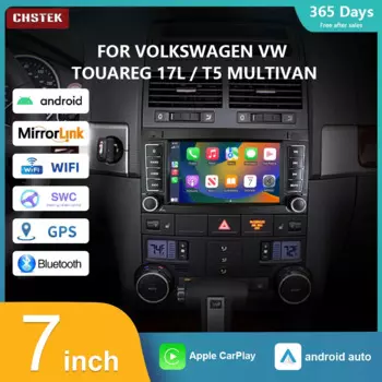 Автомобильный радиоприемник CHSTEK Multivan Android13 Navigation 12 + 256G GPS Carplay для Volkswagen Touareg 1 7L 2002-2010 T5 WIFI 4G Auto Stereo