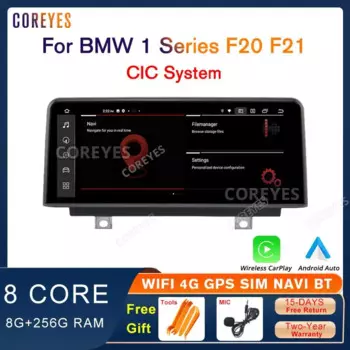 Автомобильный радиоприемник COREYES 10,25 дюйма для BMW 1 серии F20 F21 2011-2016, 1920*720P, система CIC с экраном Carplay, Bluetooth-плеер, Android12