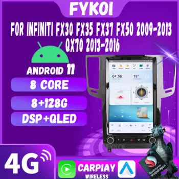 Автомобильный радиоприемник для Infiniti Fx30 Fx35 Fx37 Fx50 2009-2013 Qx70 2013-2016 Android автомобильный мультимедийный CarPlay Тесла стиль стерео