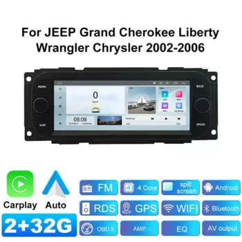Автомобильный радиоприемник для JEEP Grand Cherokee Liberty Wrangler Chrysler 2002-2006, навигационный видеоплеер, WIFI, GPS, RDS, Android, АВТОМОБИЛЬНЫЙ ПЛЕЙ
