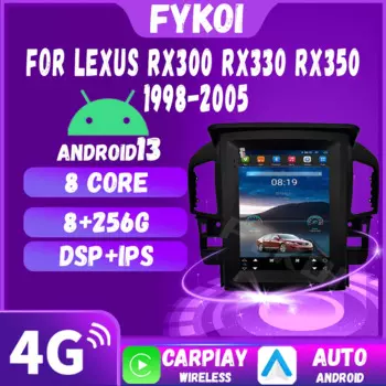 Автомобильный радиоприемник для Lexus RX300 RX330 RX350 1998-2005 CarPlay Android Авто Тесла стиль автомобильный Мультимедиа Bluetooth WIFI GPS стерео