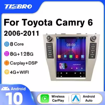 Автомобильный радиоприемник для Toyota Camry 6 XV 40 50 2006-2011 мультимедийный экран Tesla с GPS для автомобиля стереоприемник головное устройство Carplay
