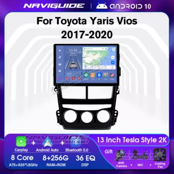 Автомобильный радиоприемник IDE 13 ''для Toyota Yaris Vios LHD 2017-2020, навигация GPS, автомобильный Видео Аудио мультимедийный плеер Carplay 1920*1200P