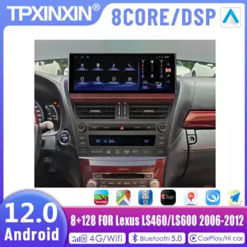 Автомобильный радиоприемник, мультимедийный видеоплеер для Lexus LS460/LS600 2006-2012 Gps Navi Stereo 4G Rds Dsp Carplay Android 13 8 ГБ + 128 ГБ