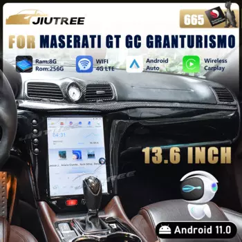 Автомобильный радиоприемник Qualcomm 13,6 дюйма для Maserati GT GC GranTurismo 2007-2017 Tesla Style Android 11, авто GPS-навигация, стерео Carplay