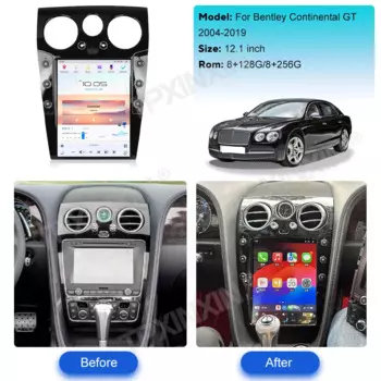 Автомобильный радиоприемник Qualcomm для Bentley GT Continental 2012-2019, DVD, мультимедийный видеоплеер, стерео, автомобильный GPS-навигатор, для Carplay, DSP 5G
