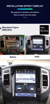 Автомобильный радиоприемник с экраном 12,1 дюйма Тесла для Mitsubishi Pajero Sport V97 V93 V98 Rockford GPS навигация Carplay Android мультимедийный блок