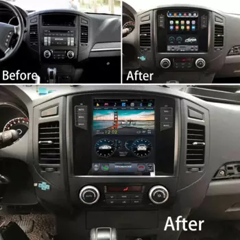 Автомобильный радиоприемник с экраном 12,1 дюйма Тесла для Mitsubishi Pajero Sport V97 V93 V98 Rockford GPS навигация Carplay Android мультимедийный блок