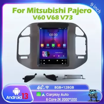 Автомобильный радиоприемник с рамкой для Mitsubishi Pajero V60 V68 V73 1999-2006, мультимедийный видеоплеер, Bluetooth Carplay, стерео GPS, головное устройство