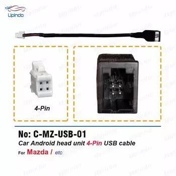 Автомобильный радиоприемник Upindo, 4-контактный USB-кабель, жгут проводов, адаптер, головное устройство Android, аксессуары для Mazda