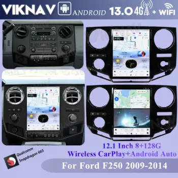 Автомобильный радиоприемник Viknav для Ford F250 F350 F450 F650 2009-2014 Android Auto, беспроводной мультимедийный плеер Carplay, GPS-навигация, головное устройство