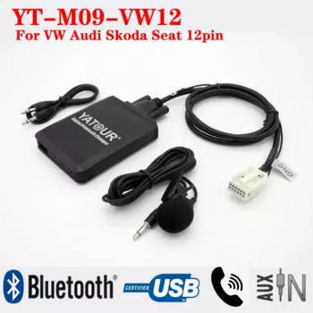 Автомобильный радиоприемник Yatour для Volkswagen, VW, Audi, Skoda, Bluetooth, USB-модуль для обновления музыки, комплект для телефонных звонков, музыкальный комплект