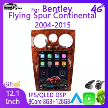 Автомобильный радиоприемник Yoza Carplay для Bentley Flying прямой Continental GT 2004-2017 Android 11 Тесла стиль Мультимедиа GPS навигация 4G WIFI