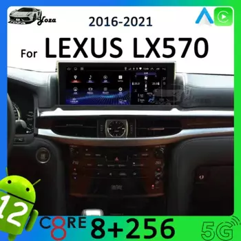 Автомобильный радиоприемник Yoza Carplay для LEXUS LX570 2015-2021 Android11, сенсорный экран, мультимедийный плеер, GPS-навигация, Wi-Fi, инструменты в подарок