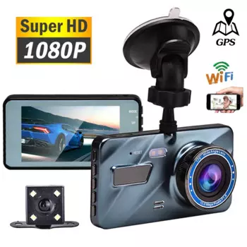 Автомобильный видеорегистратор Wi-Fi Full HD 1080P, видеорегистратор заднего вида, автомобильная камера ночного видения, видеорегистратор с черным ящиком, Автомобильный видеорегистратор, GPS-монитор парковки