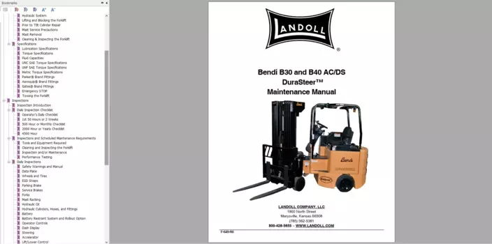 Автопогрузчики Landoll Bendi Drexel, 12,8 ГБ, инструкция по эксплуатации деталей оператора и схема PDF