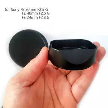 Байонетная квадратная металлическая бленда для объектива Sony FE 50 мм F2.5 G FE 40 мм F2.5 G FE 24 мм F2.8 G с крышкой объектива