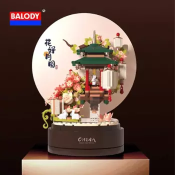 BALODY оригинальность полнолуние серии головоломка блок новый китайский стиль цветок нефрит кролики роскошная коллекционная игрушка подарок на праздник для девочек