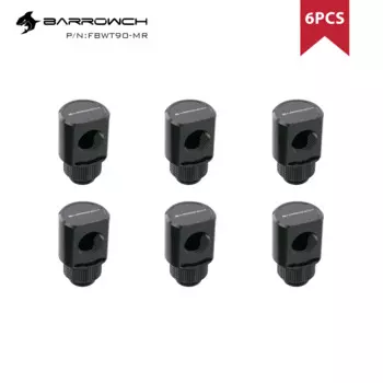 BARROWCH 6 шт. 90 градусов G1/4 ''360 Вращающаяся арматура, чехол для компьютера, комплект петля с жидкостным охлаждением, строительный коннектор, фотоэлемент