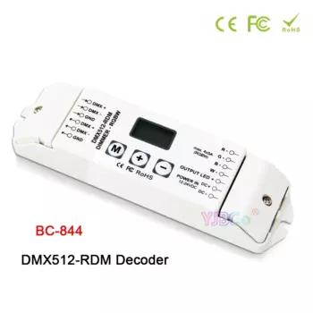 BC-844 Одноцветный/CCT/RGB/RGBW контроллер светодиодной ленты, 4-канальный переключатель, диммер, 12-24 В, световая лента DMX512, RDM декодер, OLED экран