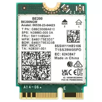 BE200 WIFI 7 Беспроводная Wi-Fi-карта WiFi 6E BE200NGW Bluetooth 5.4 802.11AX Трехдиапазонный сетевой адаптер M.2 NGFF