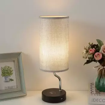 Bedside Desk Lamp with Wireless Charger Rechargeable Lamp USB Port Touch Table Lamp Room Decorating Items лампа настольная