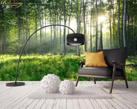 Beibehang фото обои на заказ 3D зеленый лес природа пейзаж большие фрески гостиная диван спальня современная настенная живопись